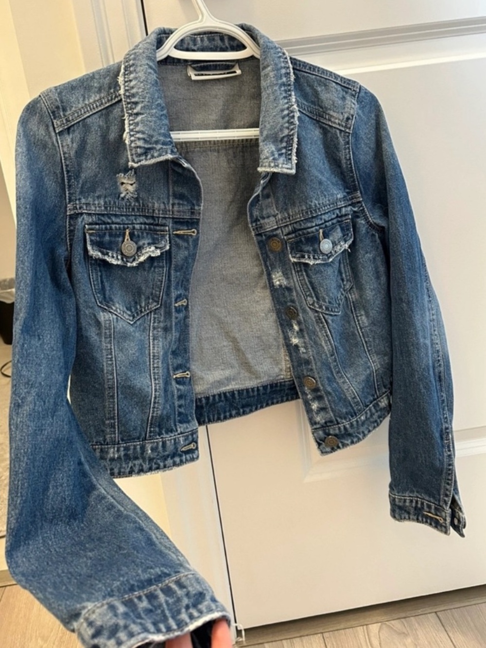 Classic Blue Denim Jacket - Women's Cropped Jean Coat